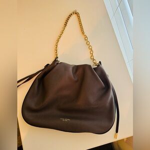 Henri Bendel  Dark Brown Shoulder Bag with Gold Chain